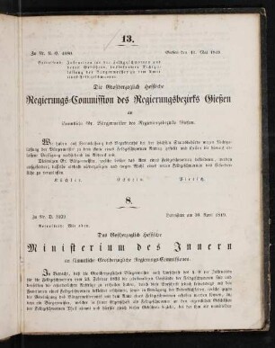Amtsblatt der Großherzoglich-Hessischen Regierungs-Commission des Regierungsbezirks Gießen