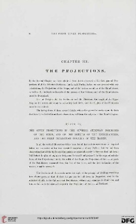 Chapter III: The projections
