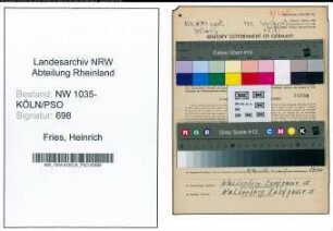 Entnazifizierung Heinrich Fries , geb. 28.03.1895 ()