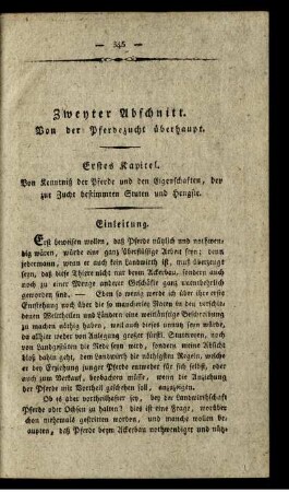Zweyter Abschnitt. Von der Pferdezucht überhaupt.