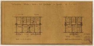 Wohnhausbebauung Betckestraße, Wörther Straße, Götelstraße, Berlin-Spandau: 2 Grundrisstypen 1:100