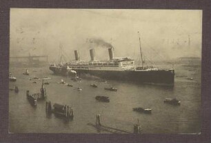 Postkarte, Motiv des Schiffes 'Vaterland', von Constantin Fehrenbach an Wilhelm Rosset