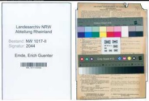 Entnazifizierung Erich Guenter Emde , geb. 13.03.1906 (Kaufmann)