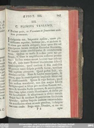 III. C. Plinius Traiano. A Traiano petit, ut Voconium in senatorium ordinem promoveat.