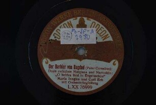 Der Barbier von Bagdad : Duett zwischen Margiana und Nurroddin; "O holdes Bild in Engelsschön" / (Peter Cornelius)
