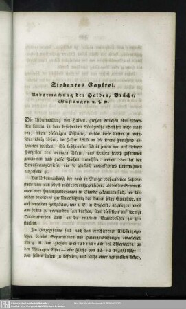 Siebentes Capitel. Urbarmachung des Haiden, Brüche, Wüstungen u.s.w.