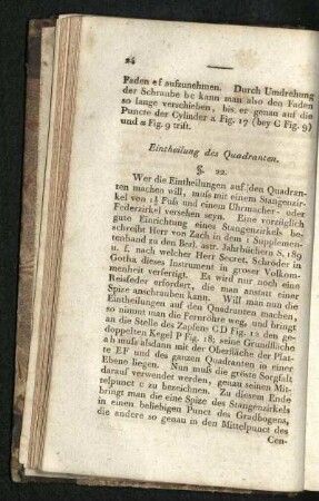 Eintheilung des Quadranten