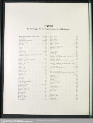 Register der in Gruppe IX und X genannten Geschäftsfirmen