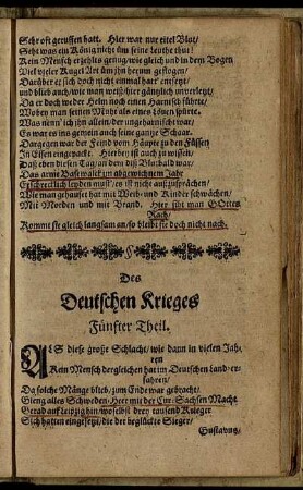 Des Deutschen Krieges Fünfter Theil.
