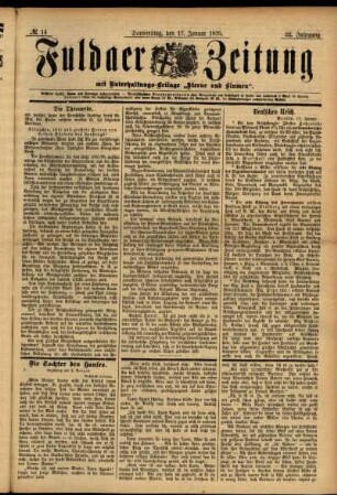 Ausgabe vom Donnerstag, den 17. Januar 1895.