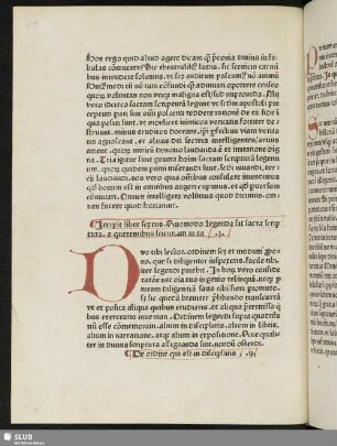 Incipit liber sextus. Quomodo legenda sit sacta scriptura ...