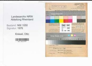 Entnazifizierung Otto Krewel , geb. 08.07.1896 (Landwirt)