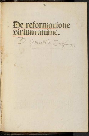 De reformatione virium animae