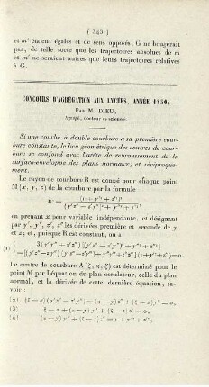 Concours d´agrégation aux lycées, année 1850.