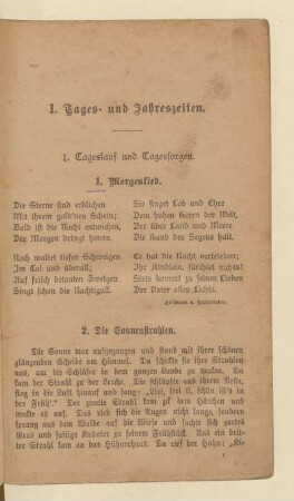 I. Tages- und Jahreszeiten