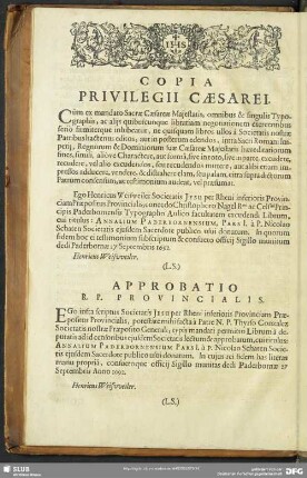 Approbatio R. P. Provincialis