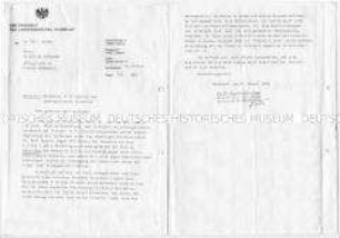 Maschinenschriftlicher Brief eines ehemaligen Offizierskollegen an die Tochter von Reinhold Gothsche - Personenkonvolut