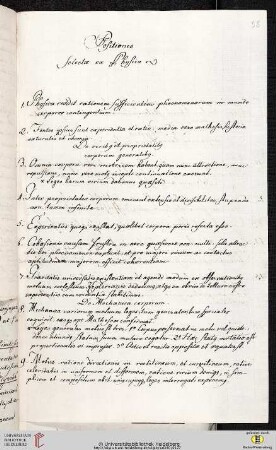 Thesensammlung: Positiones Selectæ ex Physica