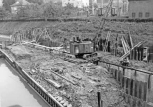 Bau der zweiten Schleuse Neckarsteinach/Neckar
