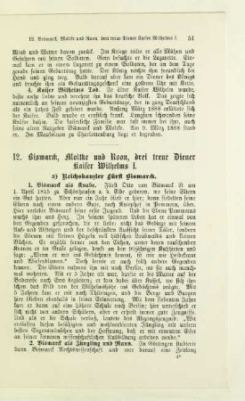 12. Bismarck, Moltke und Roon, drei treue Diener Kaiser Wilhelms I.
