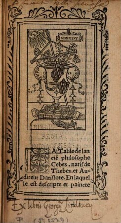 La Table de l'ancien philosophe Cebes