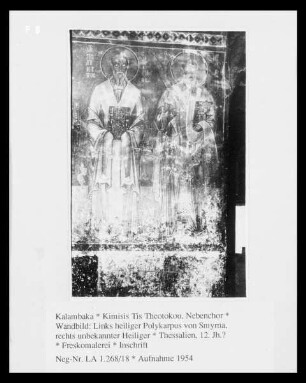 Wandbild: Links heiliger Polykarpus von Smyrna, rechts unbekannter Heiliger