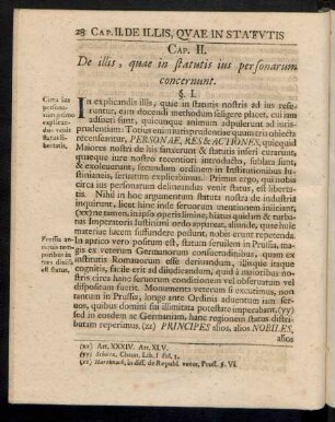 Cap. II. De illis, quae in statutis ius personarum concernunt