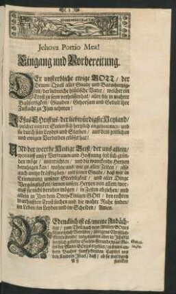 Eingang und Vorbereitung