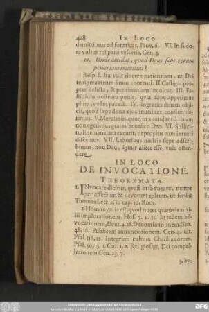 In Loco De Invocatione. Theoremata.
