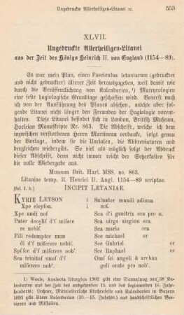 553-557 Ungedruckte Allerheiligen-Litanei aus der Zeit des Königs Heinrich II. von England (1154-89)