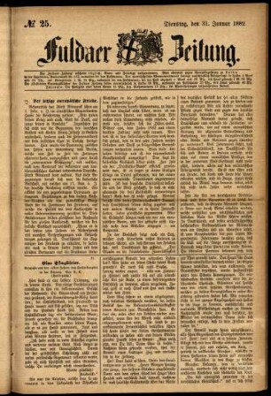 Ausgabe vom Dienstag, den 31. Januar 1882.
