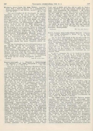 227-228 [Rezension] Bodelschwingh, Gustav von, Friedrich von Bodelschwingh. Ein Lebensbild. 1. Aufl