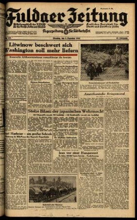 Ausgabe vom Dienstag, den 08. Dezember 1942.