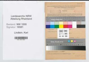 Entnazifizierung Karl Lindlein, geb. 29.02.1892 (Konrektor)