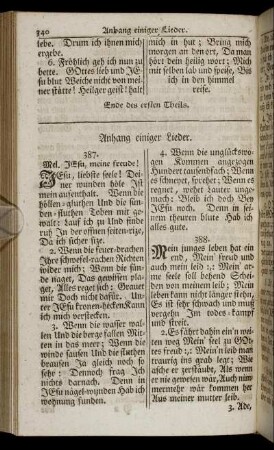 Anhang einiger Lieder.