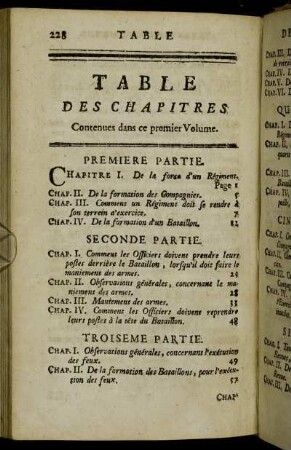Table des Chapitres Contenues dans ce premier Volume.