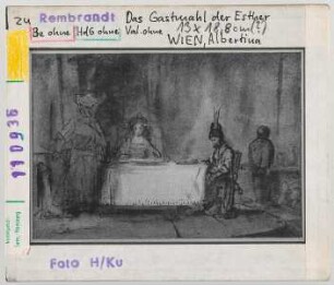 zu Rembrandt: Das Gastmahl der Esther. Wien, Albertina