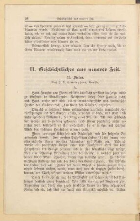 II. Geschichtliches aus neuerer Zeit
