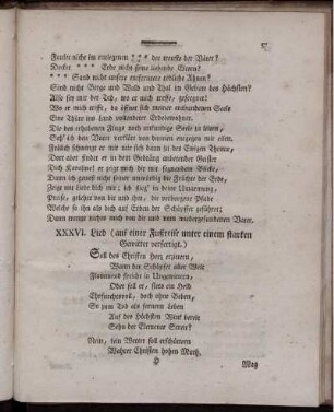 XXXVI. Lied (auf einer Fußreise unter einem starken Gewitter verfertigt.)