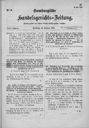 No. 7. 12. Februar 1870