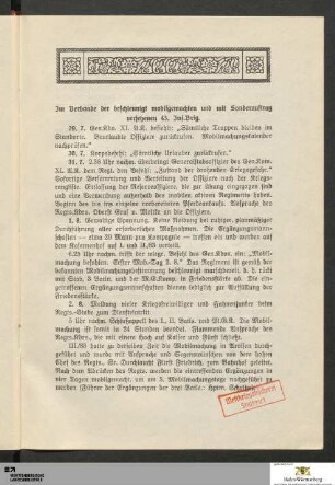 Im Verbande der beschleunigt mobilgemachten und mit Sonderauftrag versehenen 43. Inf.Brig.