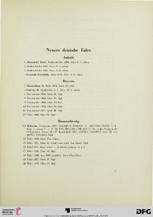 Neuere deutsche Tage (Nr. 1-324)