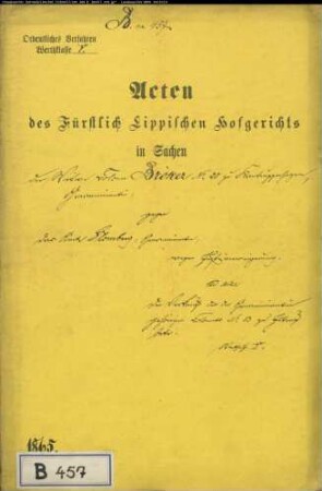 Bröker, Witwe Nr. 20 zu Krentruperhagen gegen Amt Blomberg - Justizverweigerung / Verkauf der Stätte Istrup Nr. 13