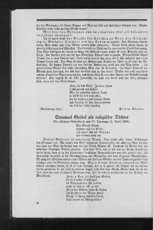 Emanuel Geibel als religiöser Dichter