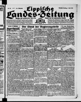 Lippische Landes-Zeitung : ältestes und weitverbreitetes Blatt des Landes und der angrenzenden Bezirke