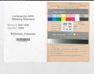 Entnazifizierung Franziska Brinkmann , geb. 24.08.1894 (Lehrerin)
