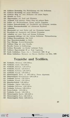 Teppiche und Textilien (Nr. 569-657)