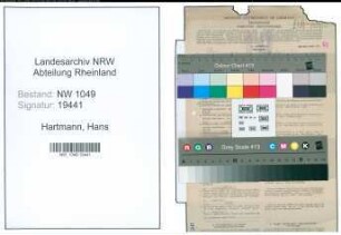 Entnazifizierung Hans Hartmann , geb. 06.08.1891 (Lehrer)