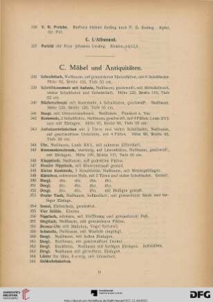 C. Möbel und Antiquitäten (Nr. 338-390)
