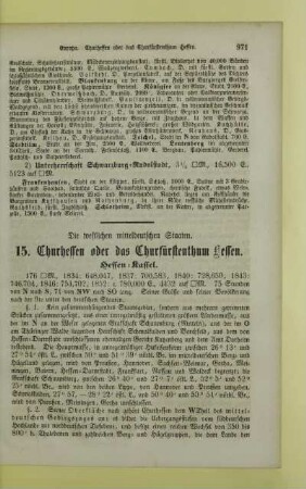 15. Churhessen oder das Churfürstenthum Hessen, Hessen - Kassel